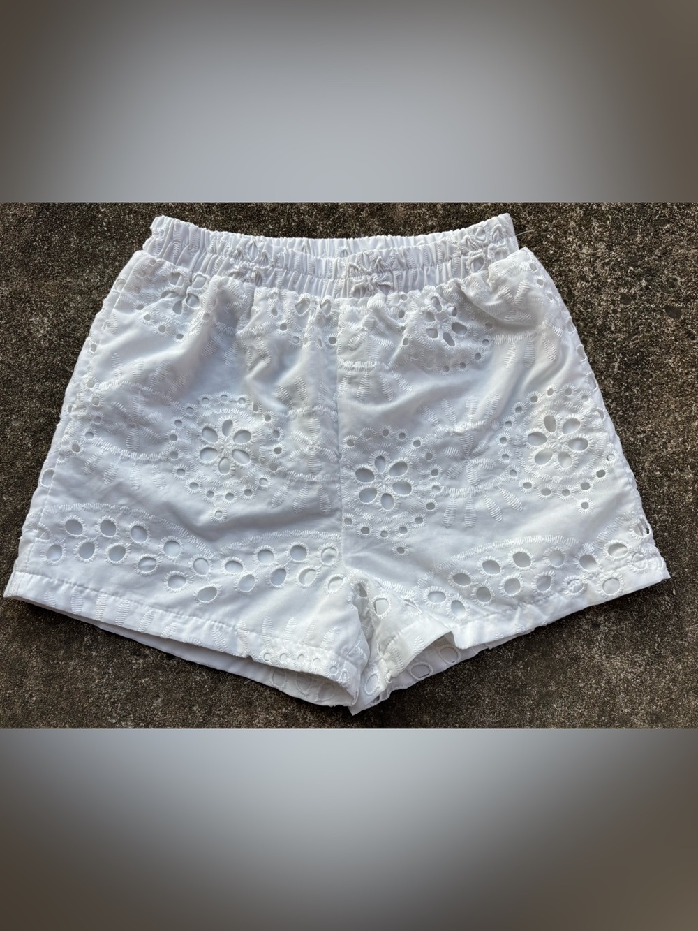SHEIN White Eyelet High-Waist Shorts
